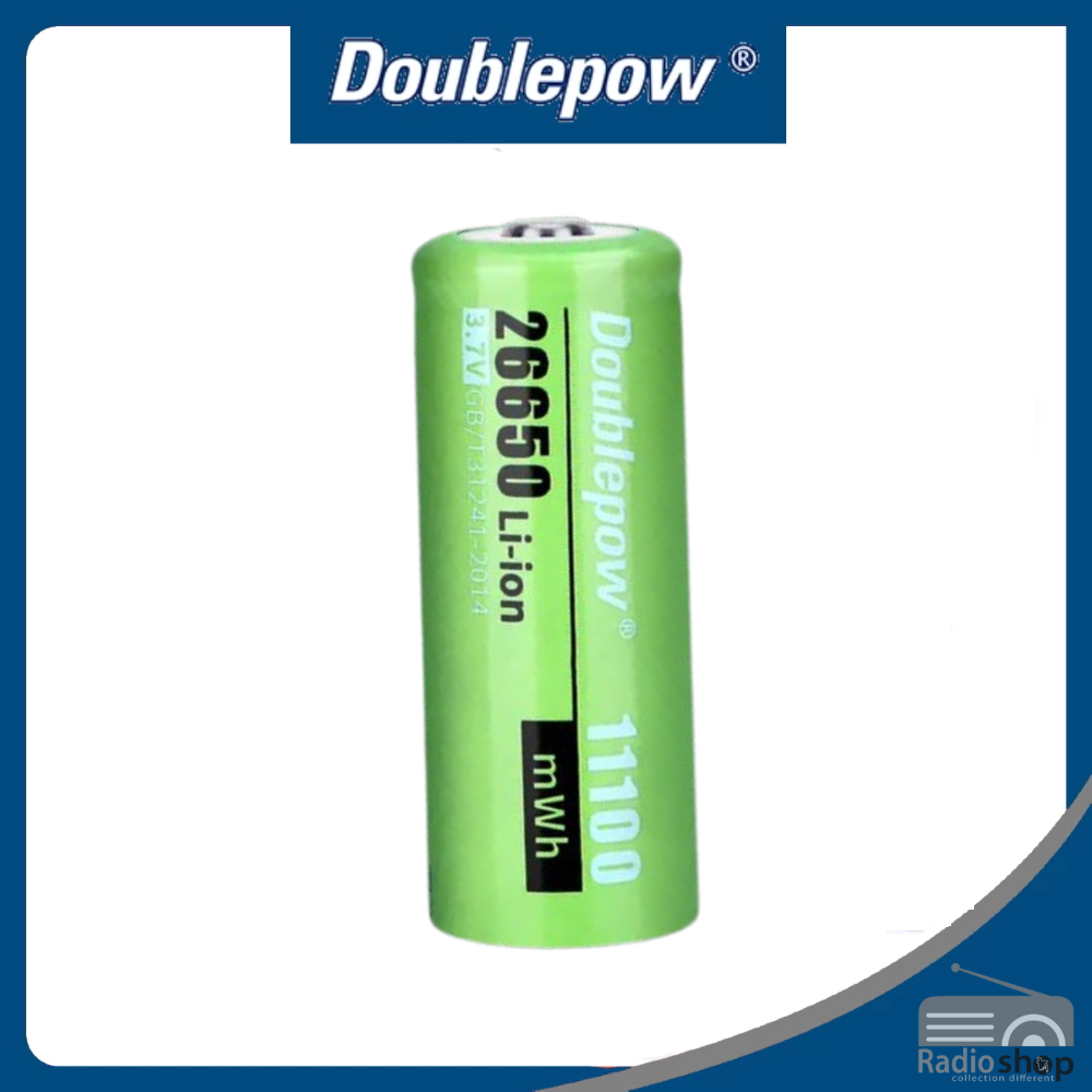 Picture of Doublepow 26650 3.7V 11100mWh Rechargeable Battery Cylindrical Lithium-ion Battery for Flashlights (Point Top) - 1 piece