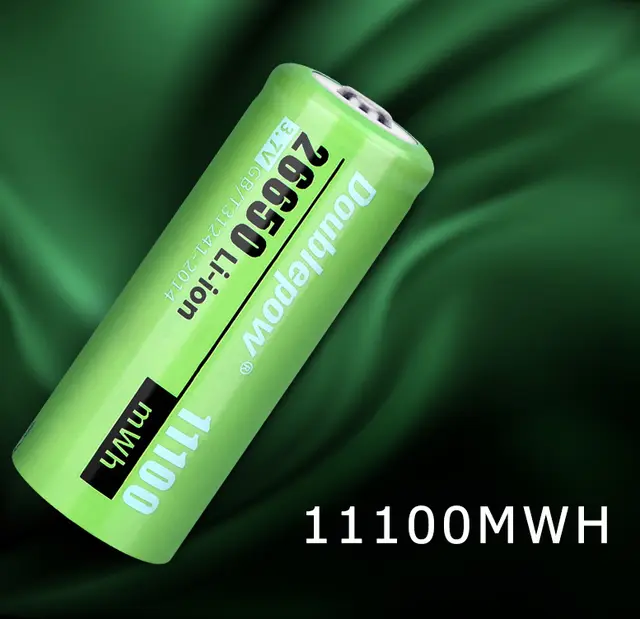 Picture of Doublepow 26650 3.7V 11100mWh Rechargeable Battery Cylindrical Lithium-ion Battery for Flashlights (Point Top) - 1 piece