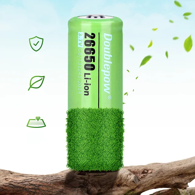 Picture of Doublepow 26650 3.7V 11100mWh Rechargeable Battery Cylindrical Lithium-ion Battery for Flashlights (Point Top) - 1 piece