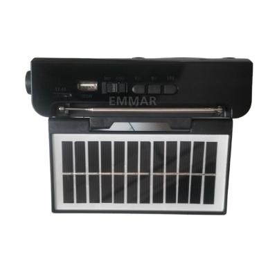 Picture of Kboard KTF-1481 FM/AM/SW Radio Solar Charging BT Speaker MP3 Player TF USB Flashlight - Black