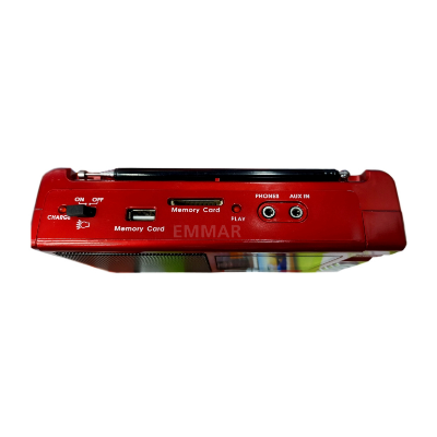 Picture of RK-SUPER RK-908 USB SD Player Torch Light AM FM SW 3-Band Radio - Red