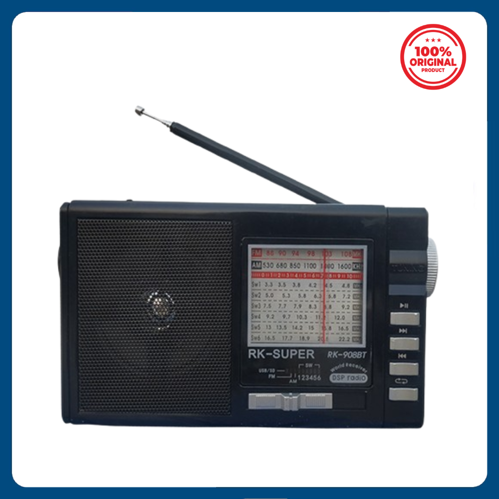 Picture of RK Super RK-908BT FM/ AM/ SW 8-Band Radio USB/SD Player with Bluetooth