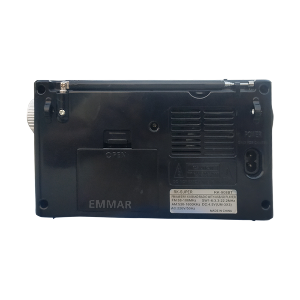 Picture of RK Super RK-908BT FM/ AM/ SW 8-Band Radio USB/SD Player with Bluetooth