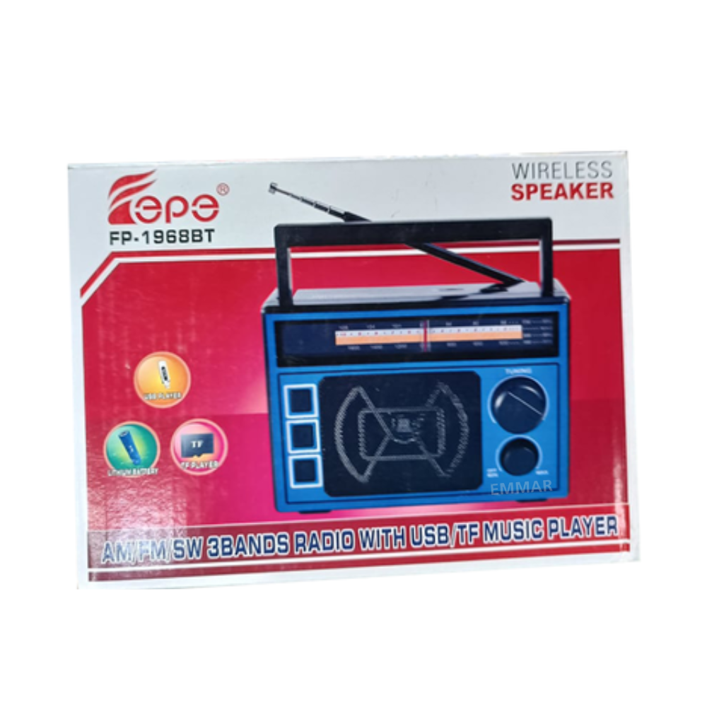 Picture of Fepe FP-1968BT AM/FM/SW  3-Band Radio with USB/TF Card Music Player