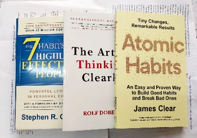 Picture of Three Bestselling Motivational Books Set  : (Atomic Habits, The Art of Thinking Clearly , The 7 Habits of Highly Effective People)