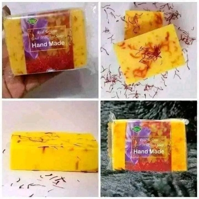 Picture of Zafran Hand Made Real Saffron Goat Milk Bar Soap -90gm