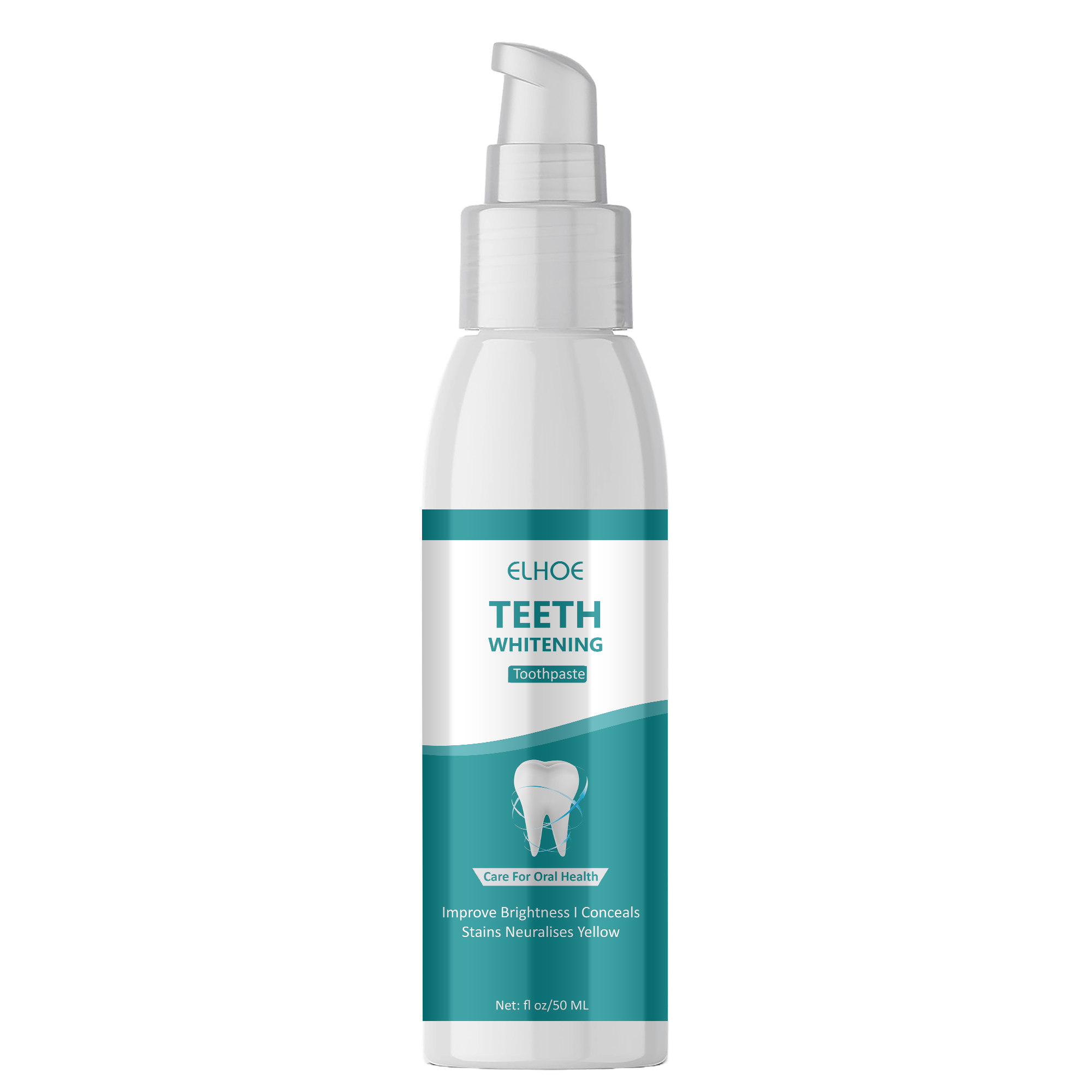 Picture of ELHOE Teeth Whitening Toothpaste – 100% Natural Herbal Formula – Instantly Whitens Teeth, Removes Yellow Stains, Fights Plaque & Bad Breath – Strengthens Enamel – Fluoride-Free & Safe for Sensitive Gums – Daily Oral Care Toothpaste for Men & Women