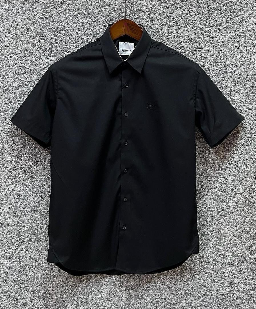 Picture of Burberry Short Sleeve Shirt Black