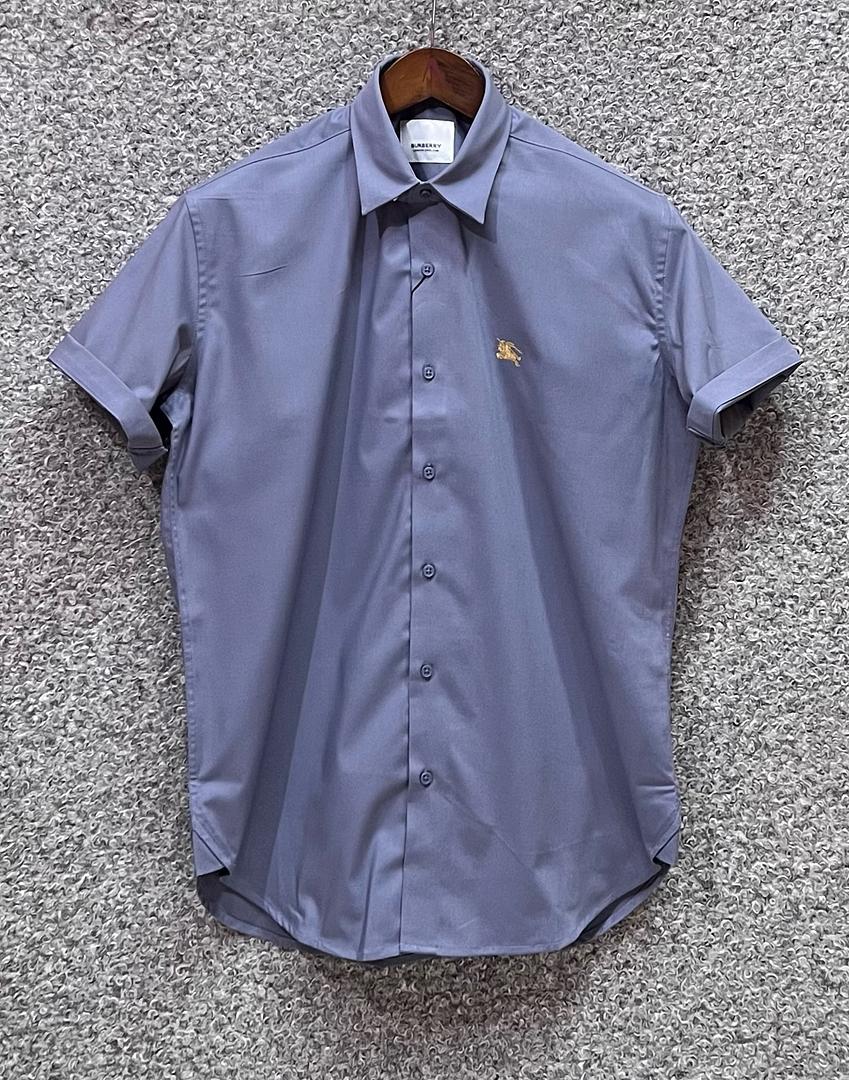 Picture of Burberry Short Sleeve Shirt Golden Logo Ash