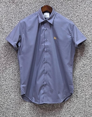 Picture of Burberry Short Sleeve Shirt Golden Logo Ash