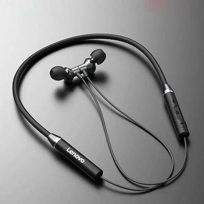 Picture of Lenovo HE05 Wireless Neckband Headphone Bluetooth 5.0 Sports Running Headset- Black