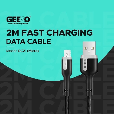 Picture of Geeoo 2.4A Fast Charging Micro Type B Data Cable 2 Meters Support Simultaneous Charging And Data Transmission