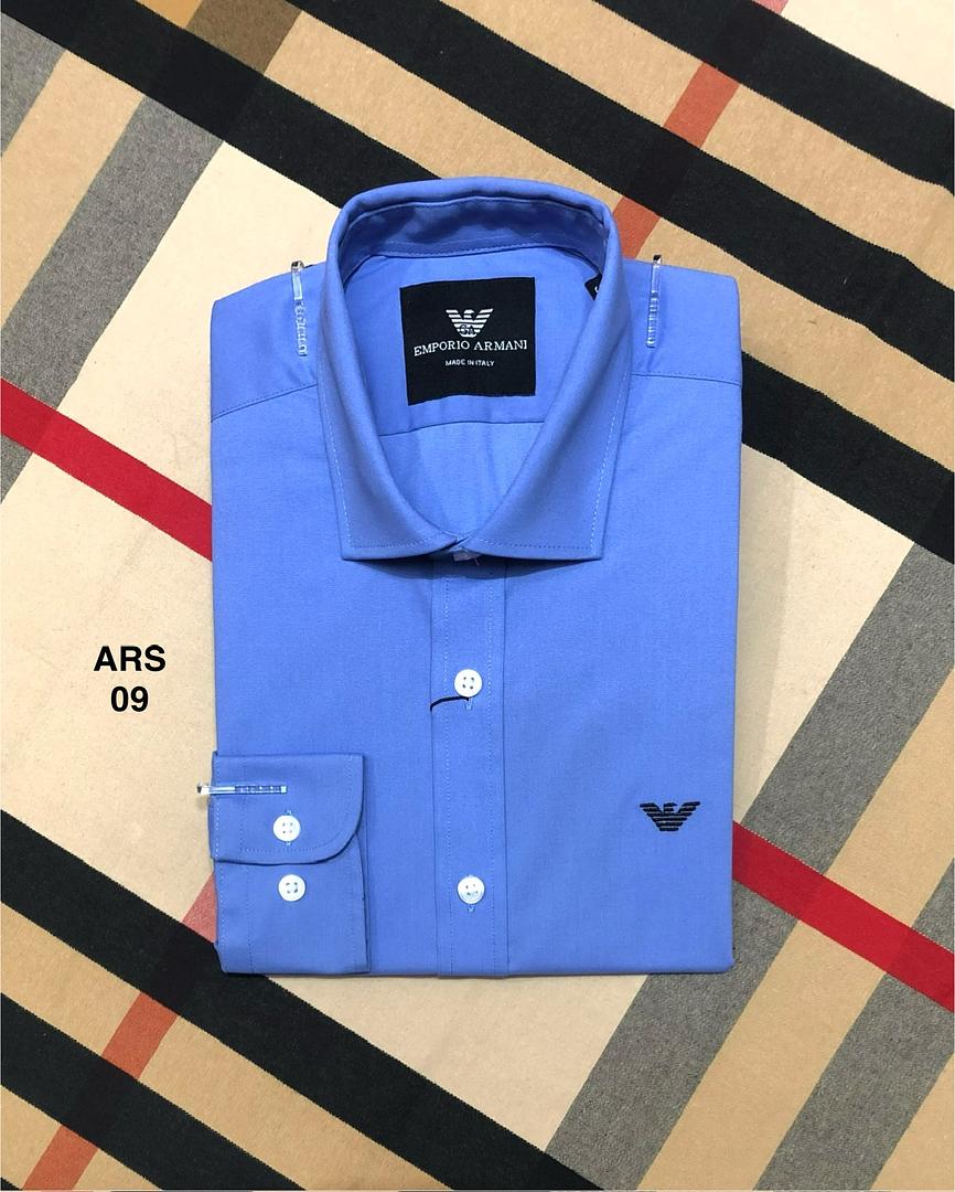 Picture of Armani Solid Formal Collar Shirt 09 Sky