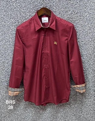Picture of Burberry Solid Oxford Cane Collar Shirt 28 Marron 2