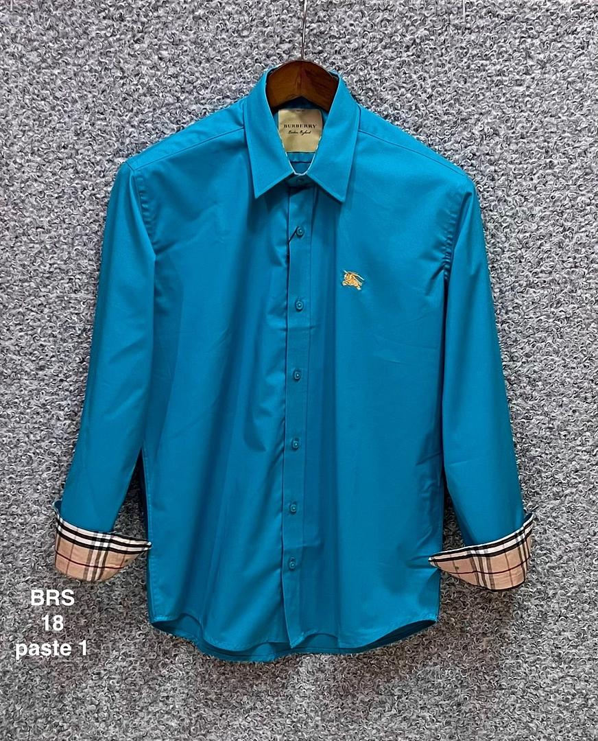 Picture of Burberry Solid Stretch Cane Collar Shirt 18 Paste 1