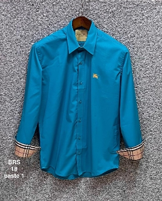 Picture of Burberry Solid Stretch Cane Collar Shirt 18 Paste 1