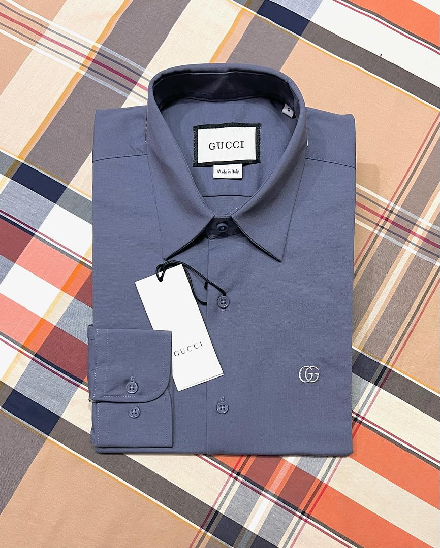 Picture of Gucci Solid Shirt Ash