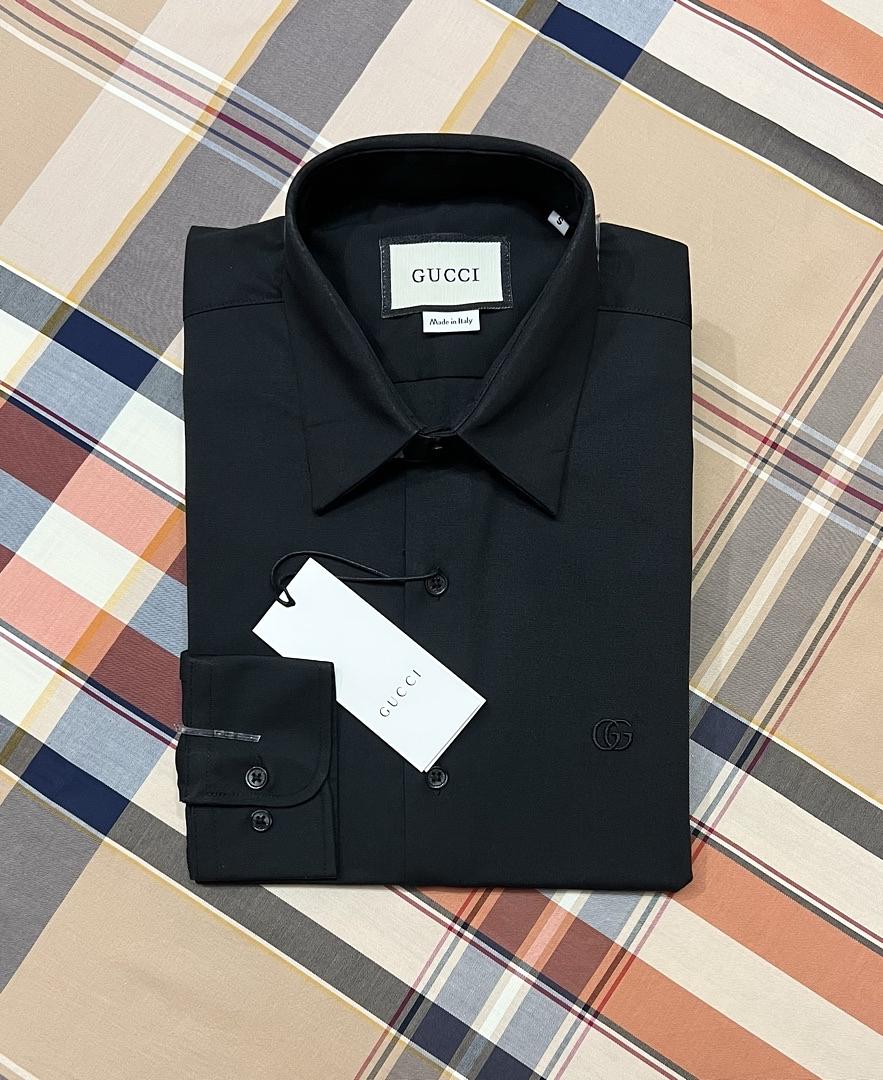 Picture of Gucci Solid Shirt Black