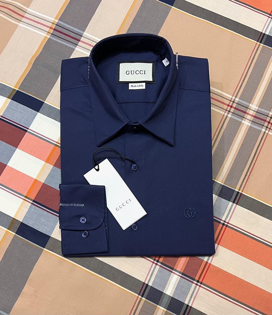 Picture of Gucci Solid Shirt Navy