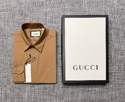 Picture of Gucci Solid Shirt biscuit