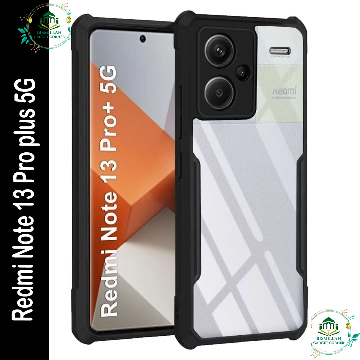 Picture of Xundd Back Cover for Xiaomi Redmi Note 13 Pro plus 5G / Xiaomi Redmi Note 13 Pro+ Transparent Hybrid Hard PC Back Bumper