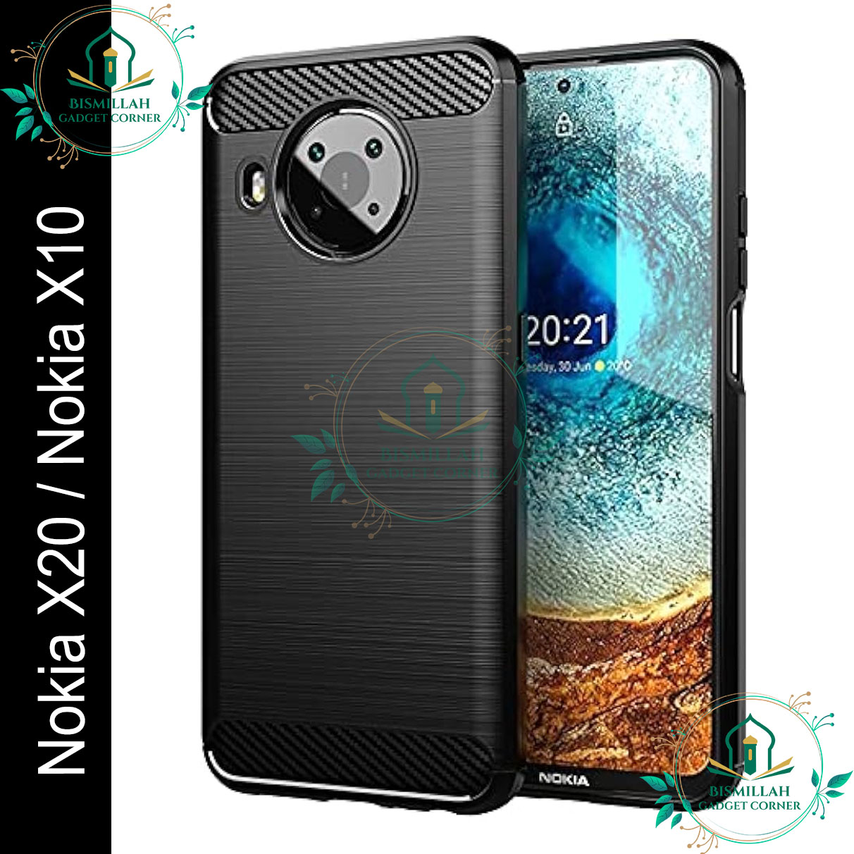 Picture of Spigen cover For Nokia X20 / Nokia X10 Carbon Fiber Back cover Soft Slim Fashion Non-Slip Protective Carbon Fiber Phone Case
