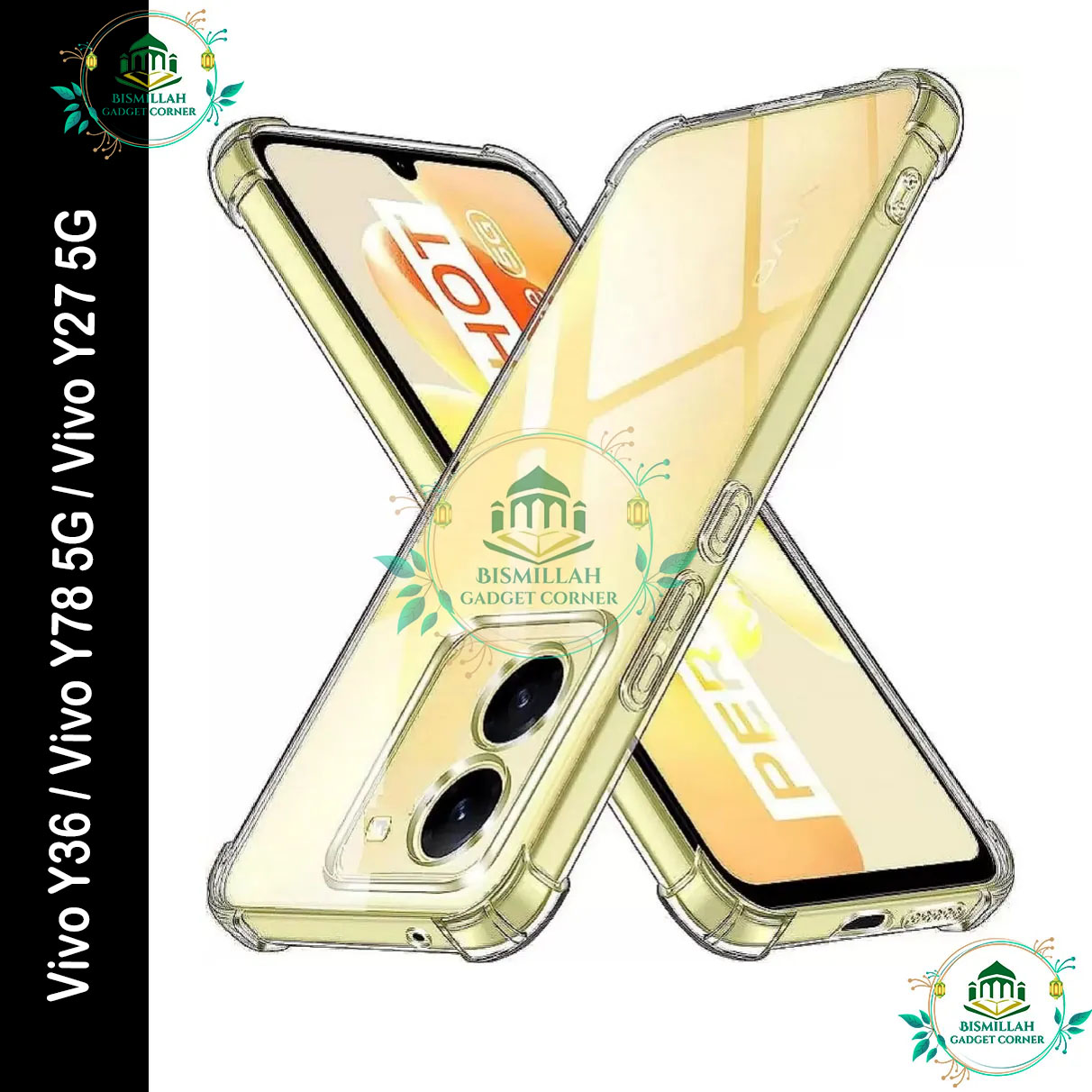 Picture of Transparent back cover For Vivo Y36 / Vivo Y78 5G / Vivo Y27 5G Luxury transparent Protect Back Cover Soft Case