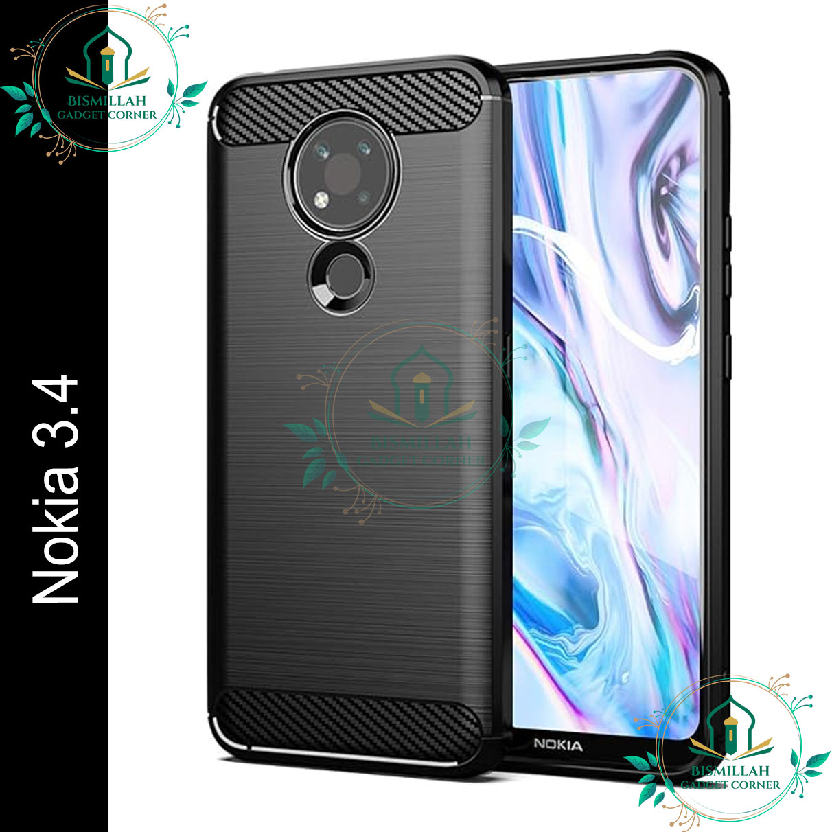 Picture of Original Spigen cover For Nokia 3.4 Carbon Fiber Back cover Soft Slim Fashion Non-Slip Protective Carbon Fiber Phone Case