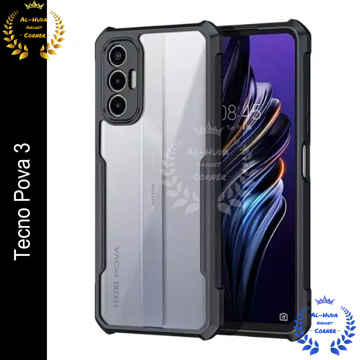 Picture of Xundd Back Cover for Tecno Pova 3 Transparent Hybrid Hard PC Back Bumper (Best Quality)