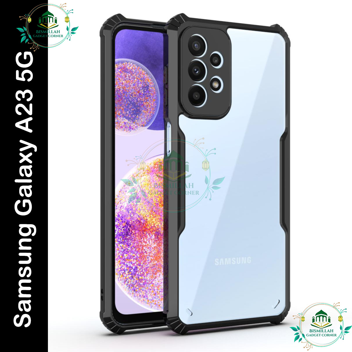 Picture of For Samsung Galaxy A23 5G Edge-Reinforced Shockproof Cushion Back Clear Hybrid Transparent Hard Cover Casing - Phone Back Cover - Camera