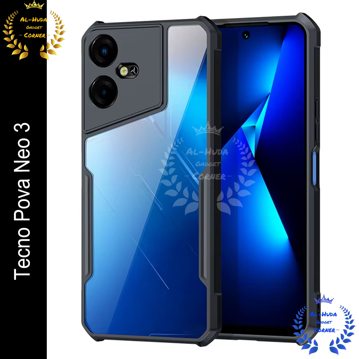 Picture of Xundd Back Cover for Tecno Pova Neo 3 Transparent Hybrid Hard PC Back Bumper (Best Quality)