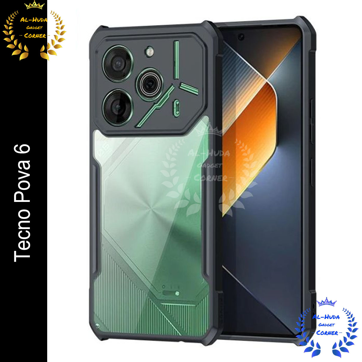 Picture of Xundd Back Cover for Tecno Pova 6 Transparent Hybrid Hard PC Back Bumper
