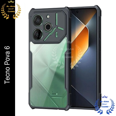 Picture of Xundd Back Cover for Tecno Pova 6 Transparent Hybrid Hard PC Back Bumper