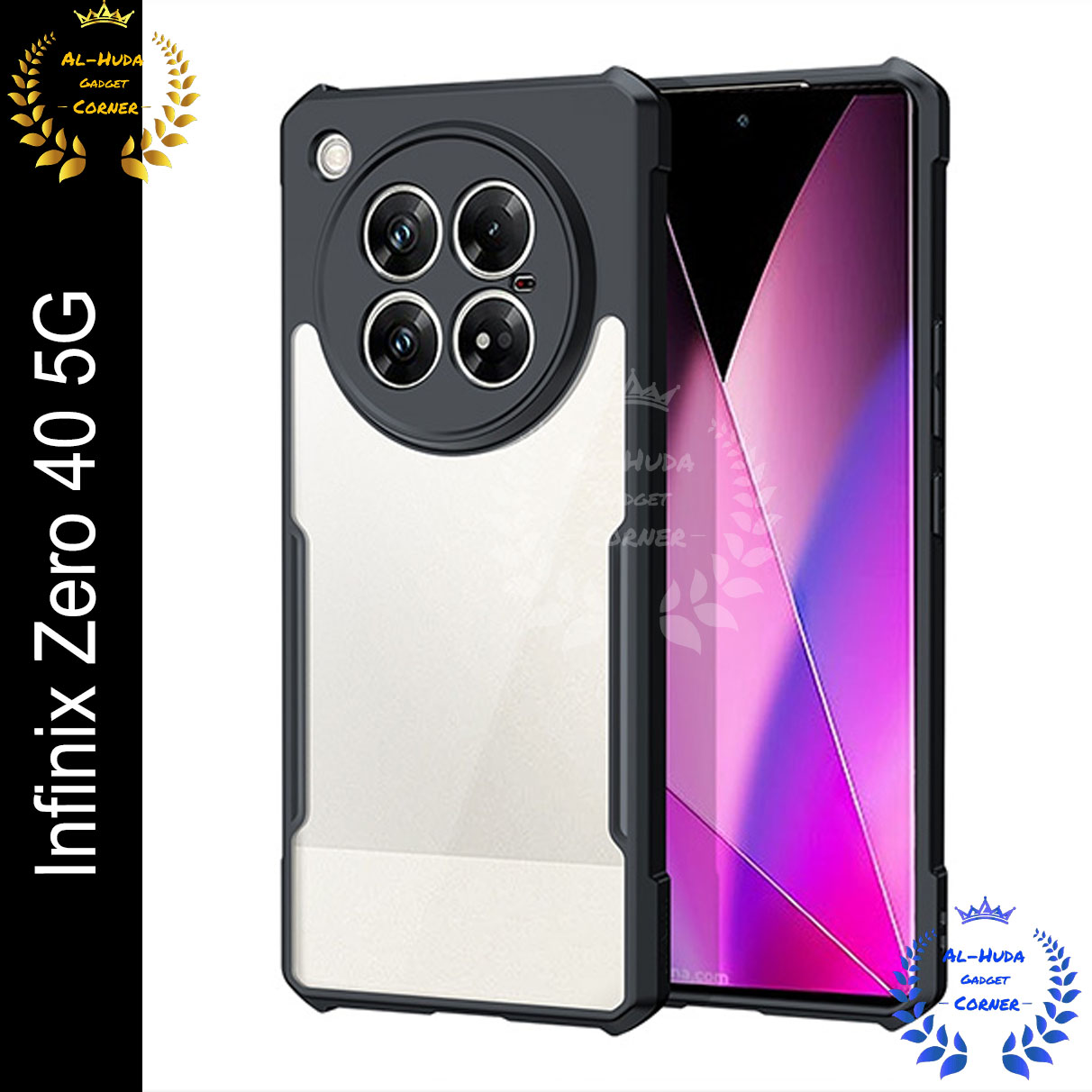Picture of Xundd Back Cover for Infinix Zero 40 5G Transparent Hybrid Hard PC Back Bumper