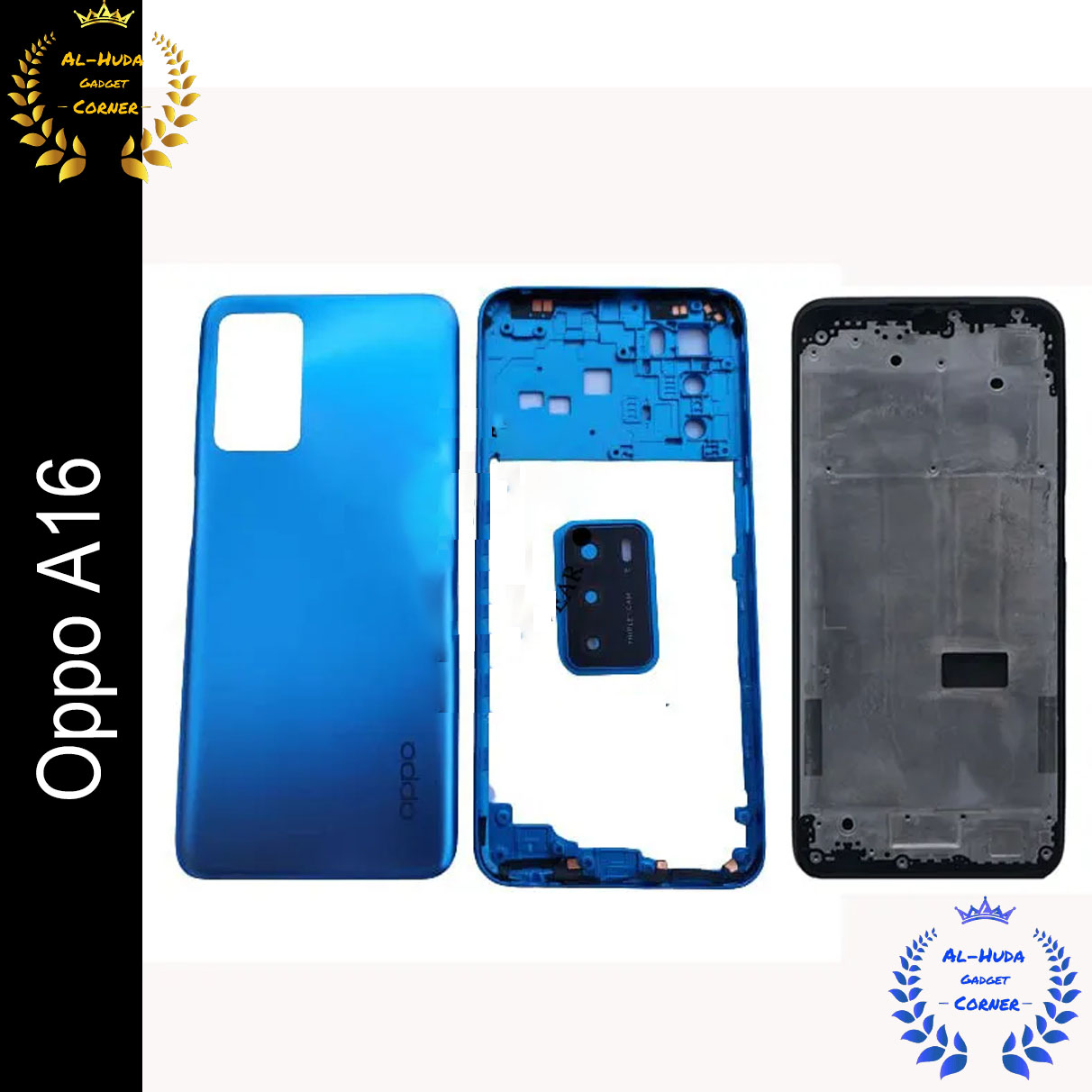 Picture of Replacement Full Body Housing for Oppo A16 Body Panel With Side Frame and Camera Lens (Best Quality)