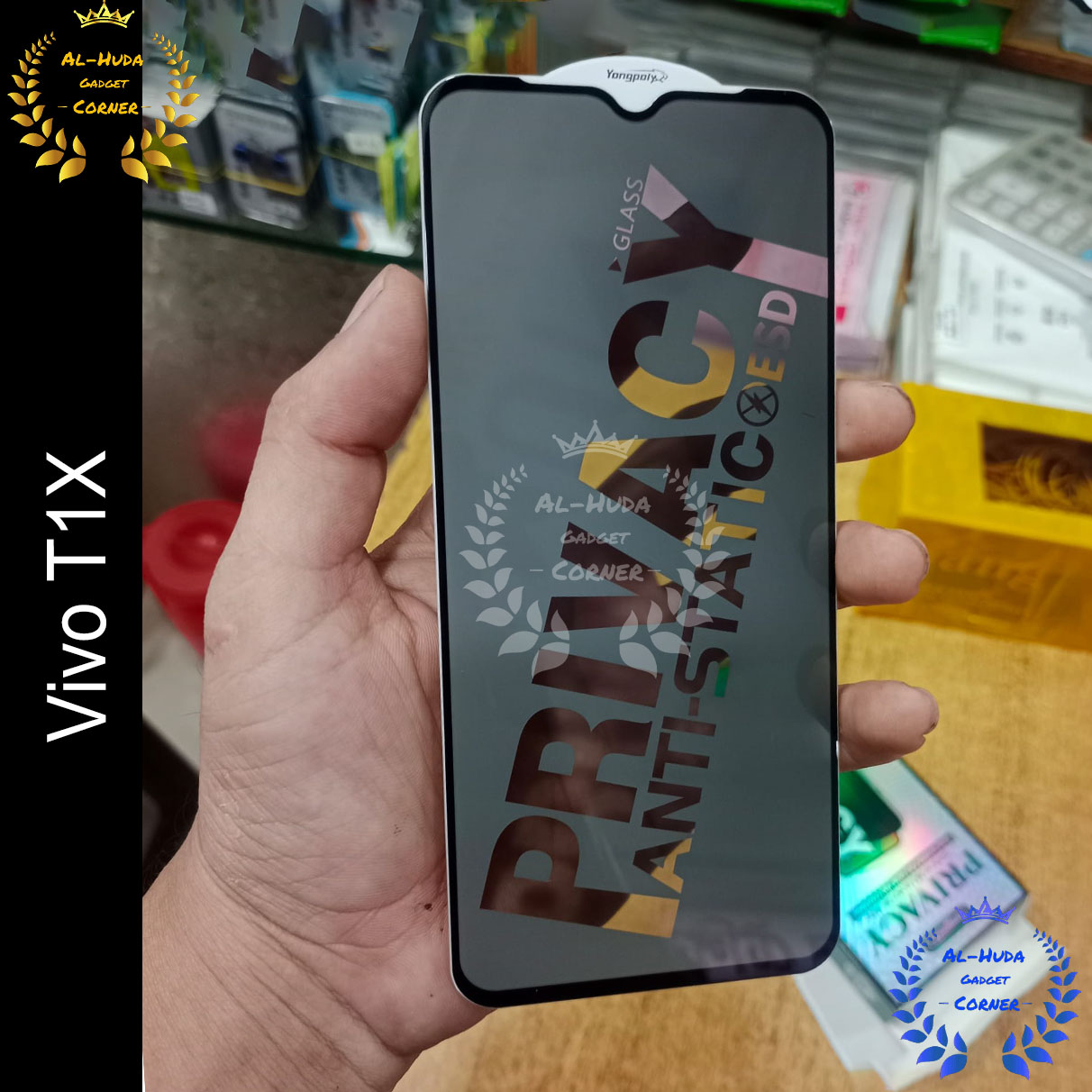 Picture of Privacy glass For Vivo T1X Tempered Gorilla Glass Privacy Screen Protector