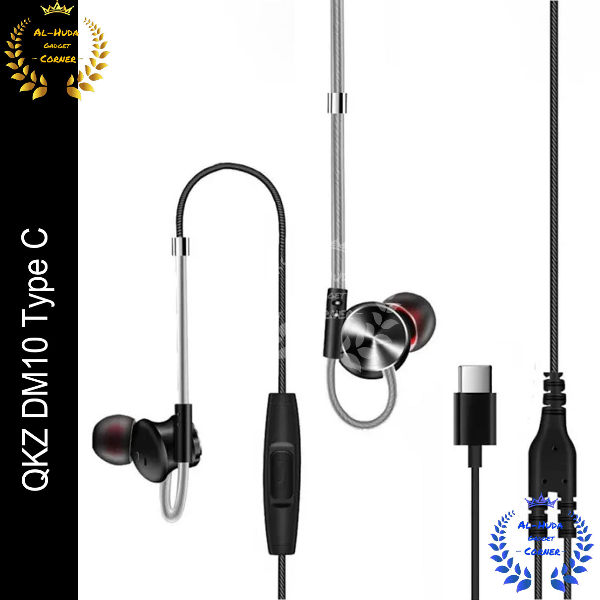 Picture of QKZ DM10 Type C Zinc Alloy Metal Earphone - Black - Headphone - Earphone (Best Quality)