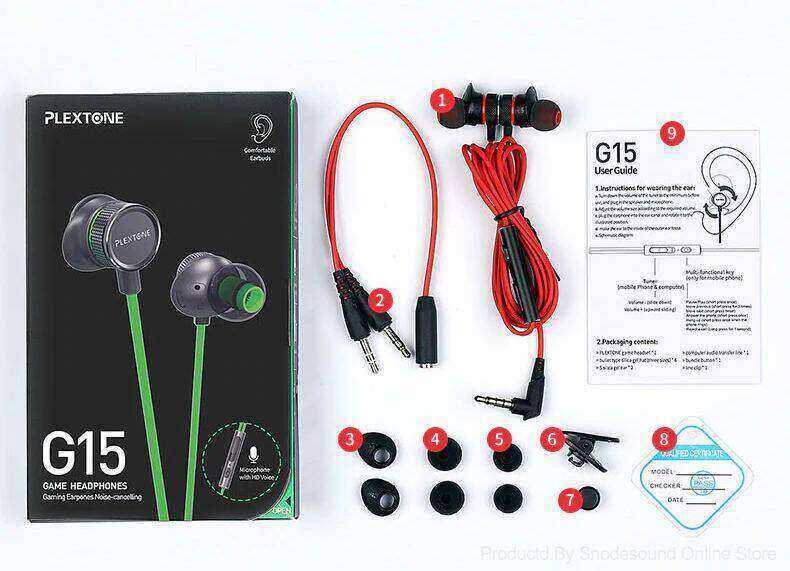 Picture of Plextone G15 In-Ear Gaming Earphones Upgraded Version 3.0 With Microphone And 3.5Mm Earphone Jack - Headphone