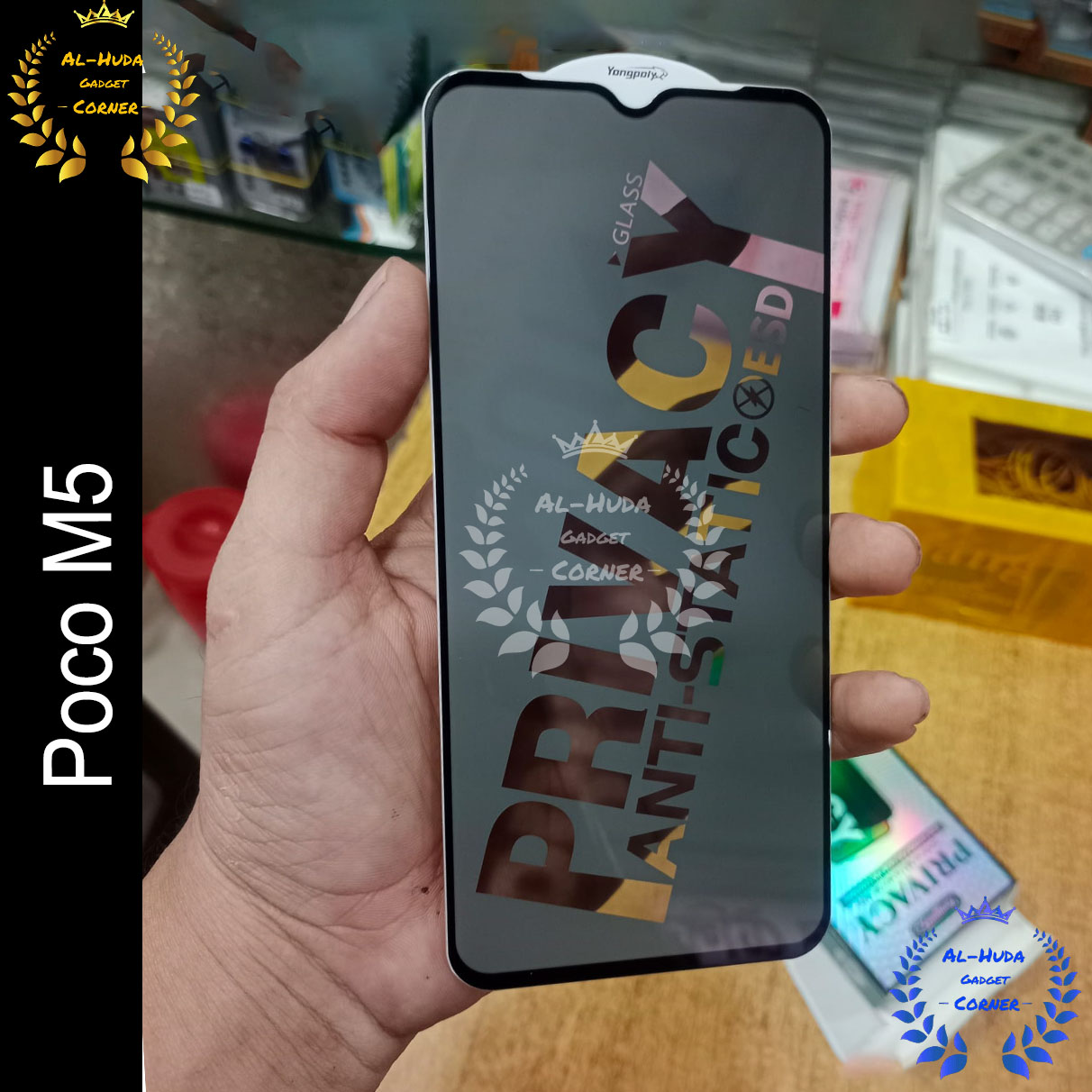 Picture of Privacy glass For Poco M5 Tempered Gorilla Glass Privacy Screen Protector