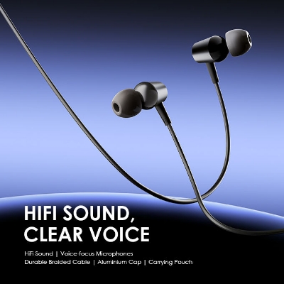 Picture of Oraimo OEP-E40 Bass Stereo In Ear Earphone - Black