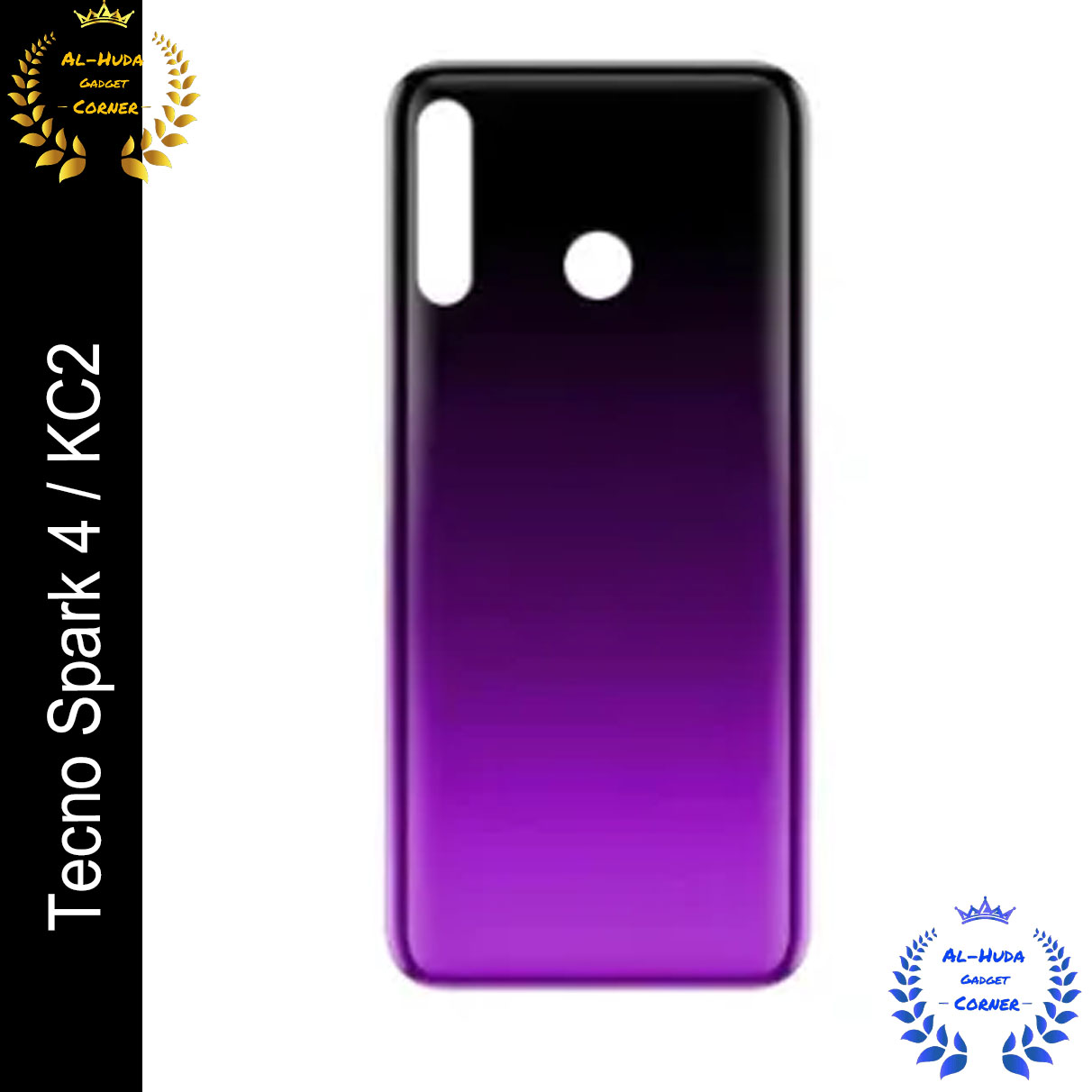 Picture of Tecno Spark 4 / KC2 Back Shell / Back Panel / Battery Cover / Back Door / Back Replacement Part (Back Case Cover For Smartphone)