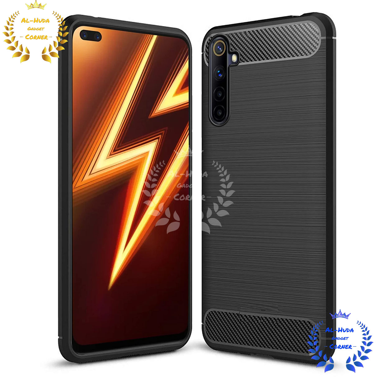 Picture of Spigen cover For Realme 6 Carbon Fiber Back cover Soft Slim Fashion Non-Slip Protective Carbon Fiber Phone Case