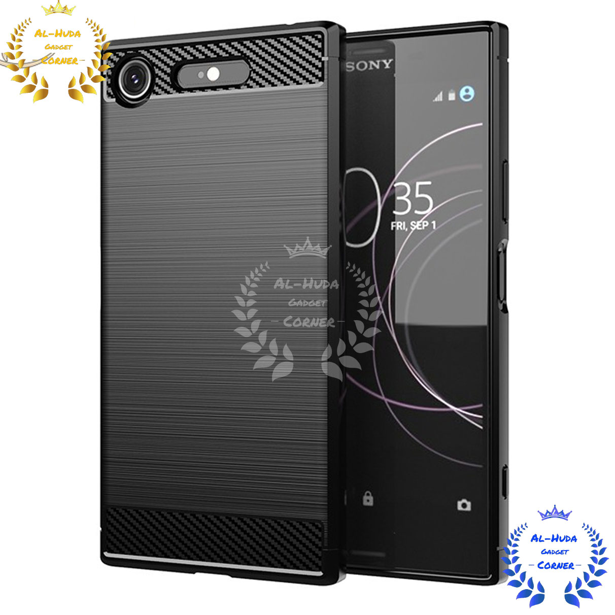 Picture of Spigen cover For Sony Xperia XZ1 Carbon Fiber Back cover Soft Slim Fashion Non-Slip Protective Carbon Fiber Phone Case