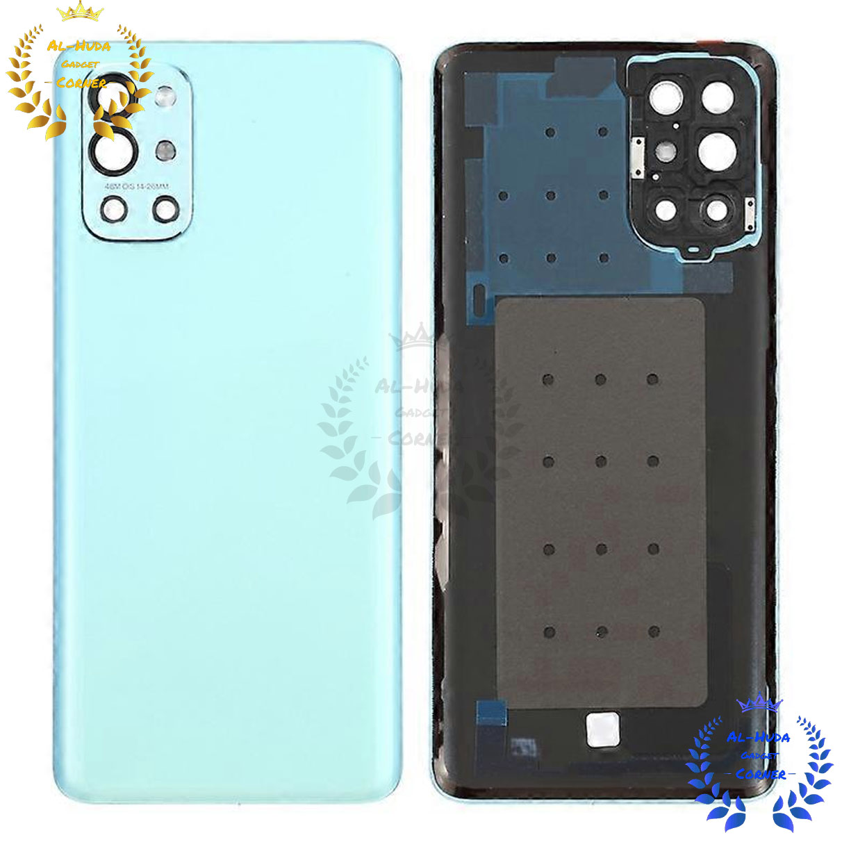 Picture of Replacement Backshell Glass Panel for OnePlus 9R Battery Back Door Housing - Blue