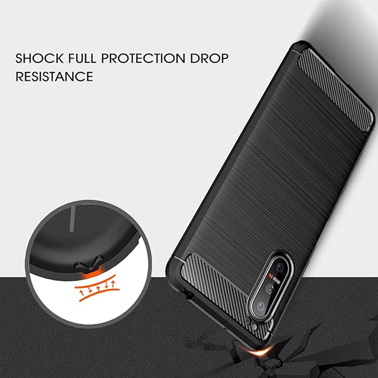 Picture of Spigen cover For Walton Primo N4 Carbon Fiber Back cover Soft Slim Fashion Non-Slip Protective Carbon Fiber Phone Case (Best Quality)