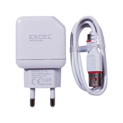 Picture of Excel Fast Charger Travel Charger Travel Adapter Fast Charging 3.1A Max Quick Excel Micro Usb+Typ C Charger - Charger