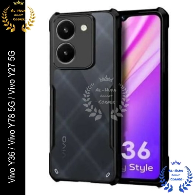 Picture of Xundd Back Cover for Vivo Y36 / Vivo Y78 5G / Vivo Y27 5G Transparent Hybrid Hard PC Back Bumper
