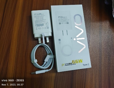 Picture of Vivo 66W FlashCharge 2.0 Charger for Vivo X Series & Latest/5G Phones.For Vivo V23 , V23e , V23e 5G , V23 5G , V23 Pro , V25 , V25 , Y35 ,Y55 , Y76 5G , Y75 ,  Y78 , Y78+ , iQOO Z7 , iQOO Z7s , iQOO Pad , X70 Pro