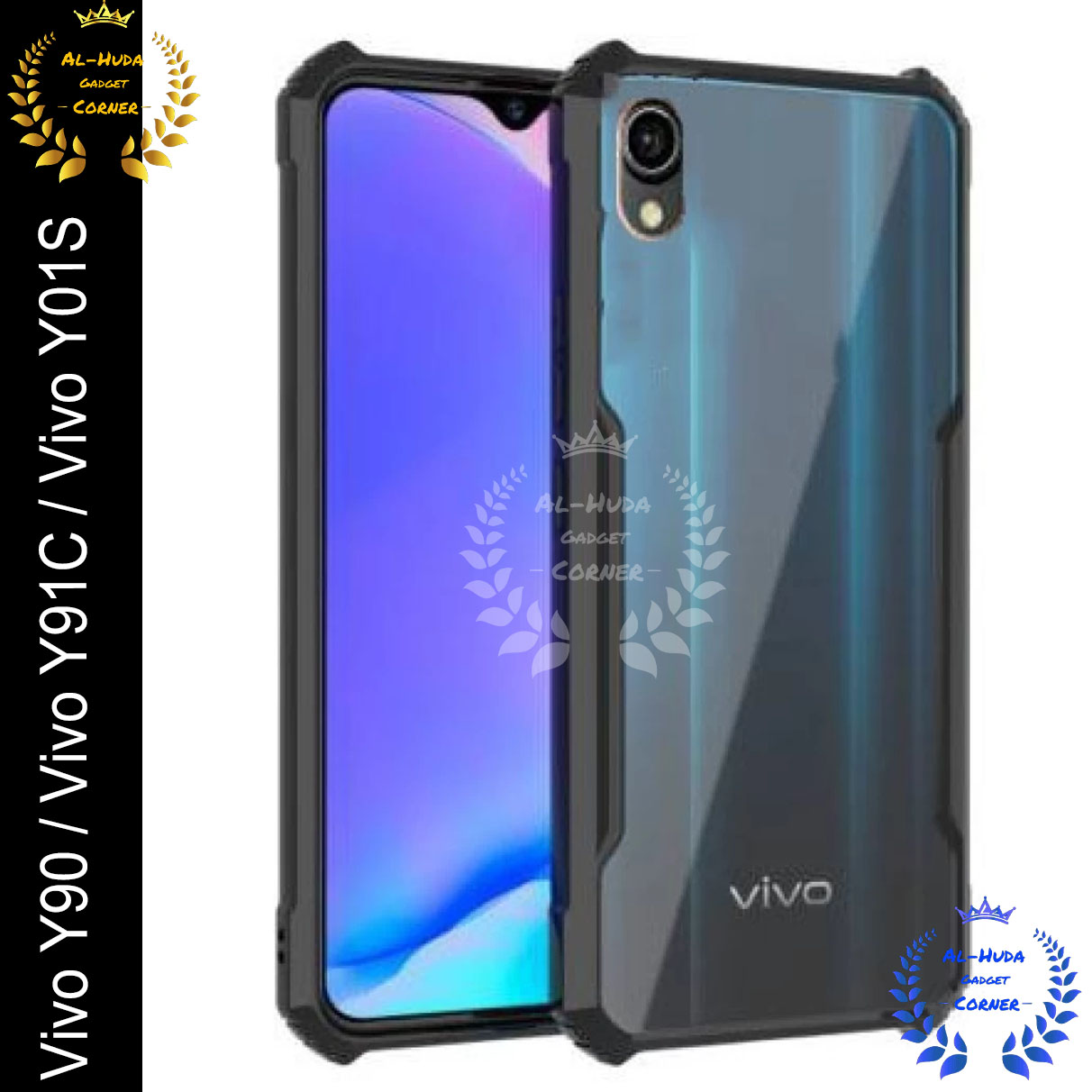 Picture of Xundd Back Cover for Vivo Y90 / Vivo Y91C / Vivo Y01S Transparent Hybrid Hard PC Back Bumper