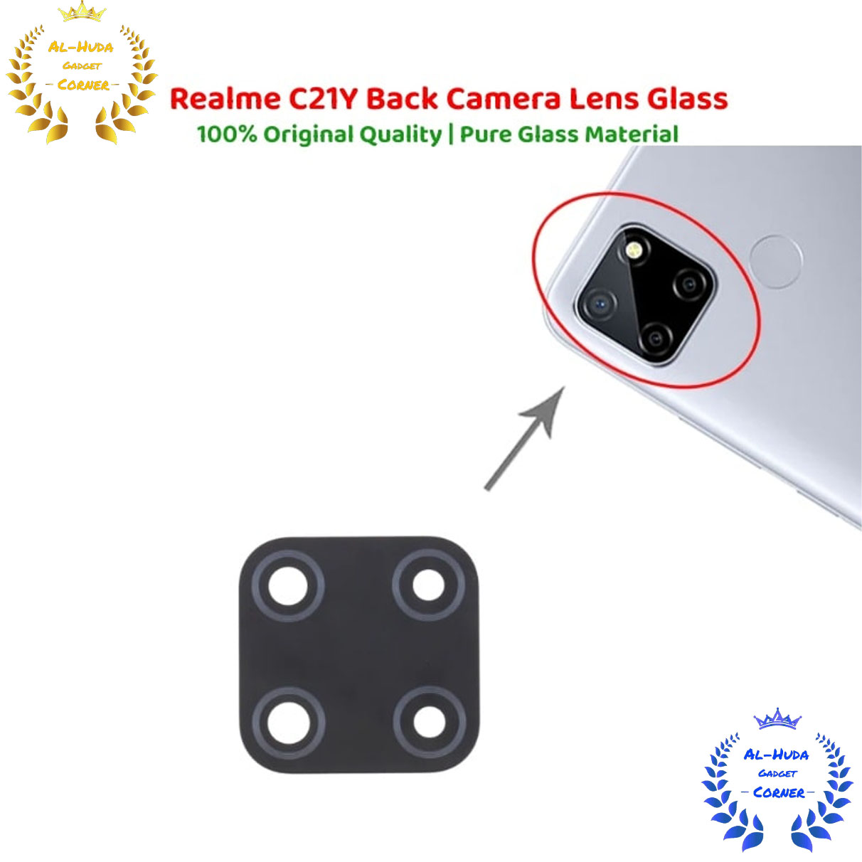 Picture of Main Back Camera Glass Lens / main Back Camera Lens / Back main Camera Glass Lens / Back main Camera Lens / Rear Back Camera Glass for Realme C21Y